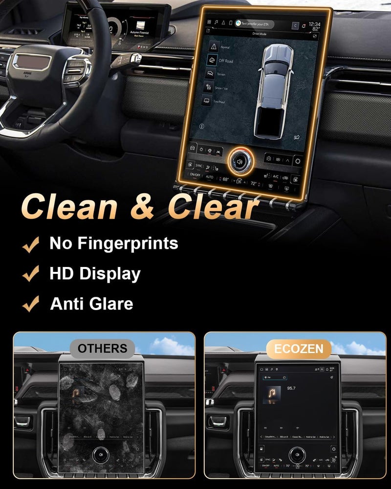 EcoZen حامي شاشة GMC Yukon 2026 - لسيارة GMC Yukon/Yukon XL 2025-2026 بحجم 16.8 بوصة - زجاج مقسى HD 9H ملحقات 2025-2026 Yukon (Elevation/AT4/AT4 Ultimate/Denali/Denali Ultimate) لامع - Image 3